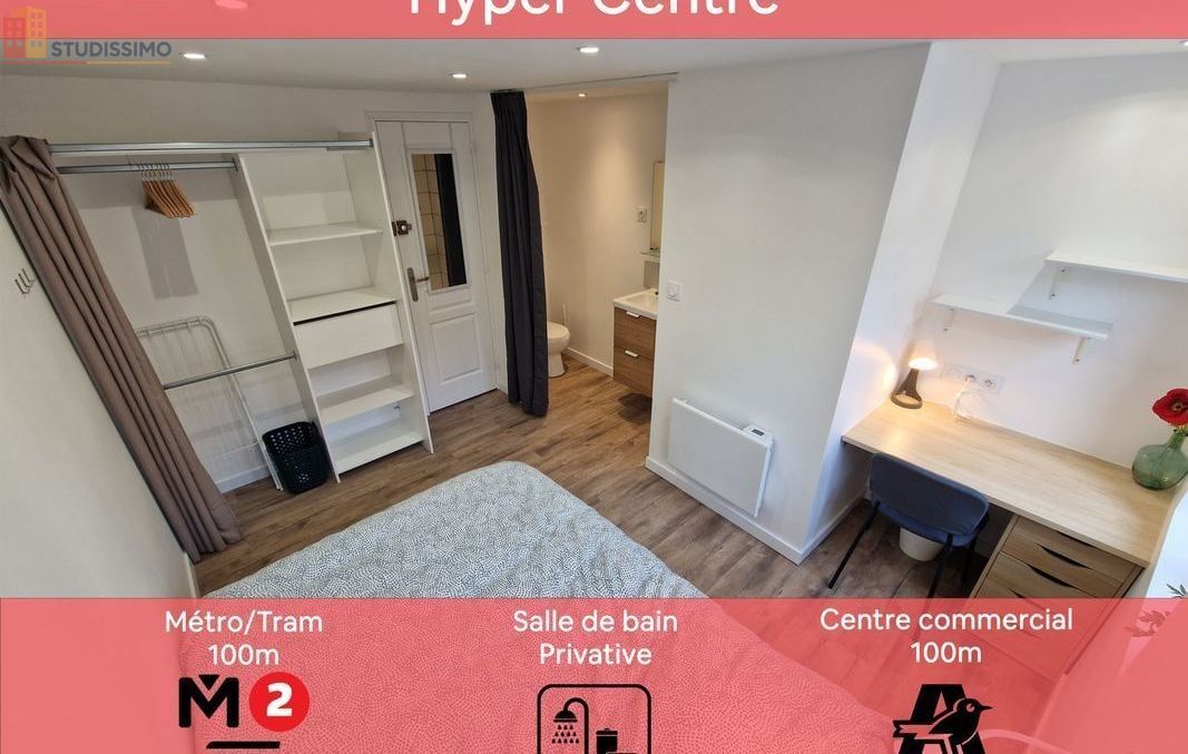 Studio meublé 20m² Tourcoing centre - Face métro, lumineux - Photo 7