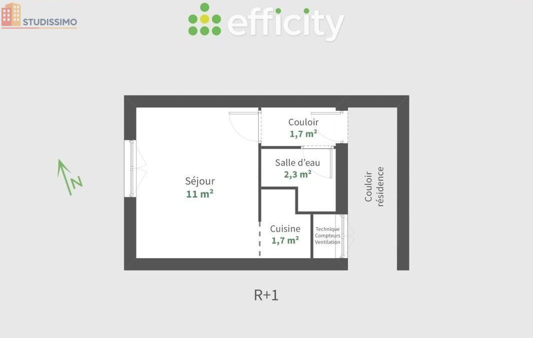 Studio 16m² Rennes-les-Bains - 1er étage, lumineux - Photo 1