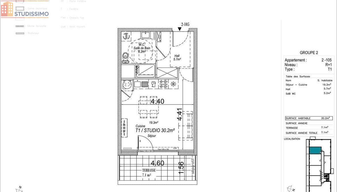 Studio 30m² Cucq - - Photo 1