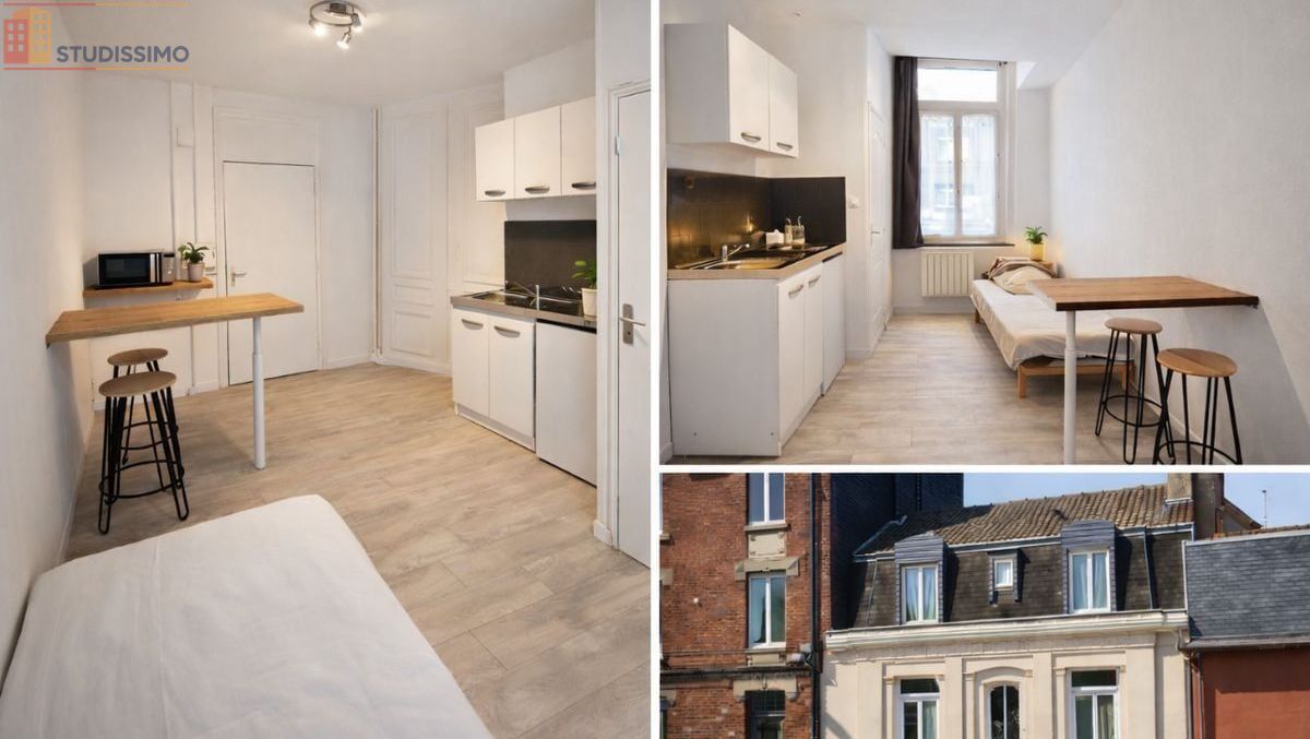 Studio meublé 16m² Calais - Eau chaude incl., internet fibre - Photo 1