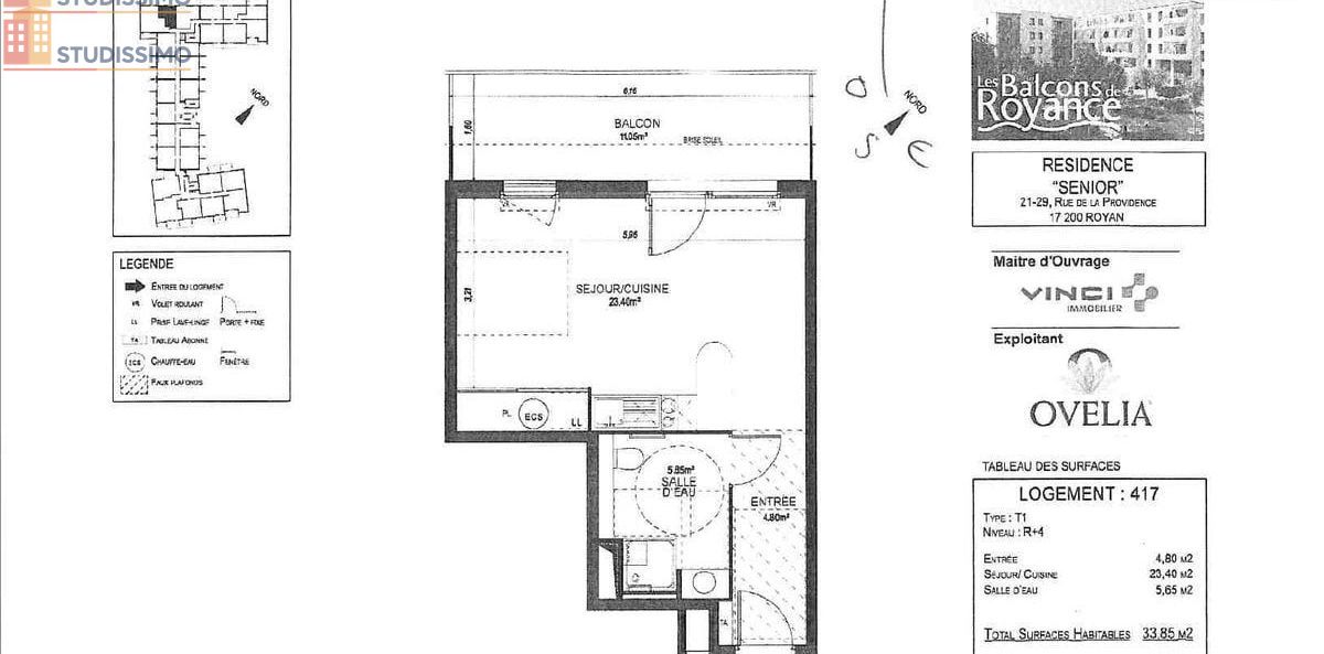 Studio 34m² Royan - Dernier étage, DPE C - Photo 1