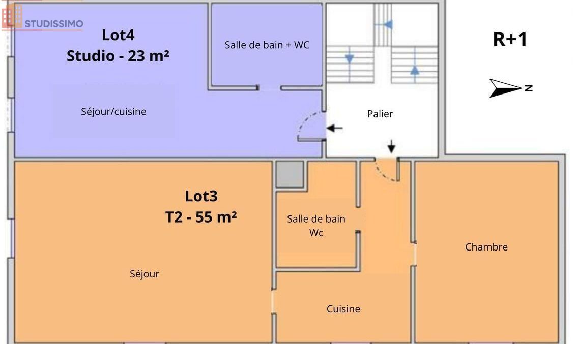 Studio 23m² Saintes - 1er étage, fort potentiel - Photo 2