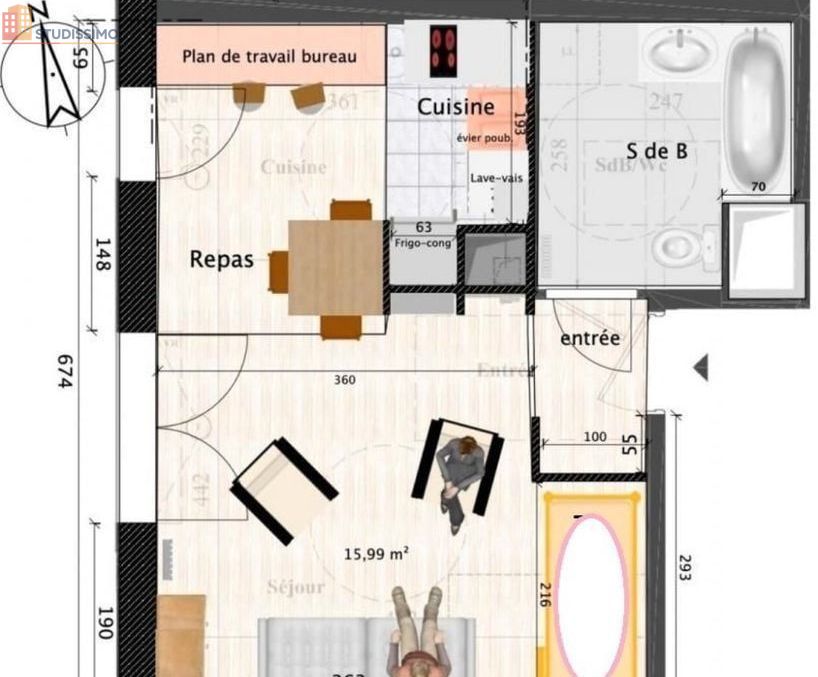 Studio 34m² La Rochelle 17000 - Grand, lumineux - Photo 1