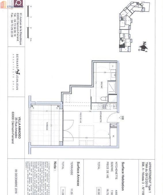 Studio 31m² Clermont-Ferrand - Terrasse 11m², hyper centre - Photo 1
