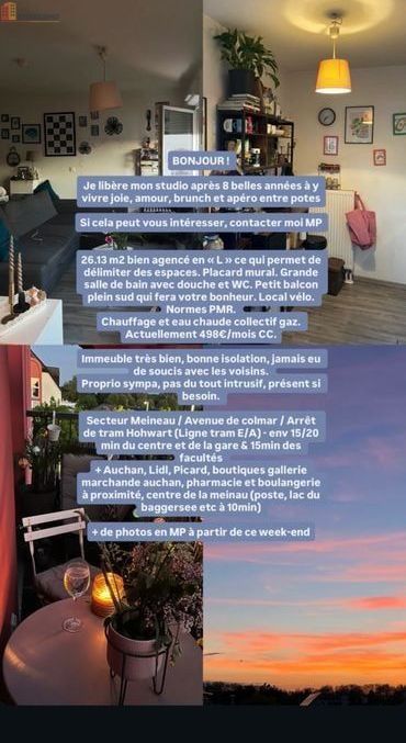 Studio 26m² Strasbourg 67100 - Balcon, immeuble récent - Photo 1