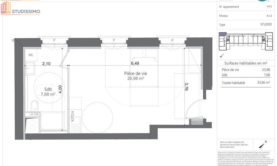 Studio 33m² Haguenau - lumineux - Photo 1