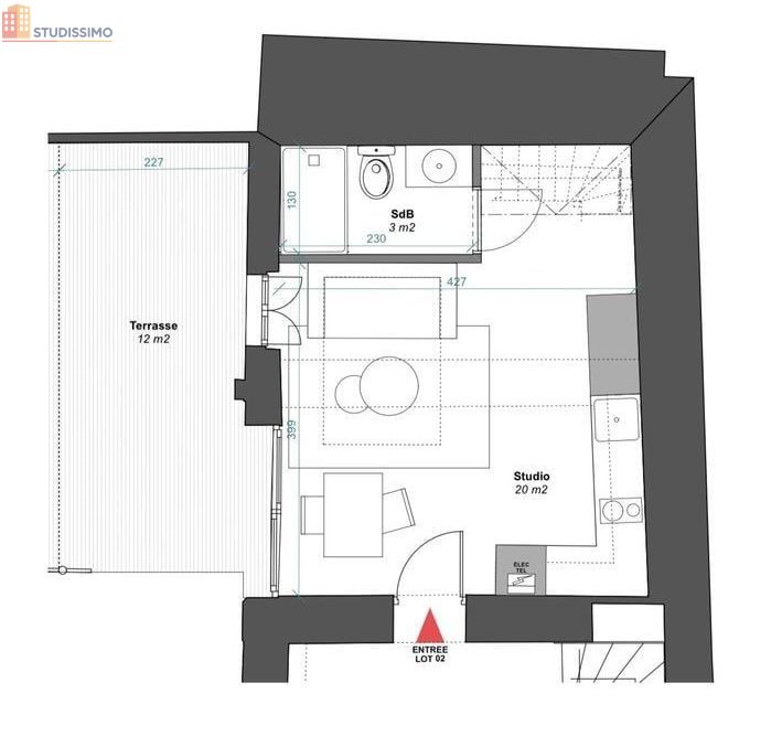 Studio 23m² Périgueux centre - Cave, proche gare - Photo 2
