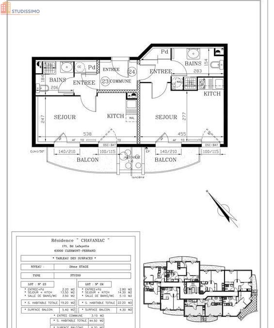 Studio 22m² Clermont-Ferrand 63000 - Photo 4
