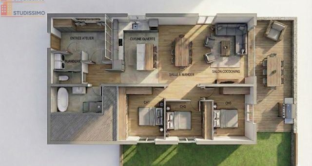 Studio 125m² Pirey - Plateau brut - Photo 1