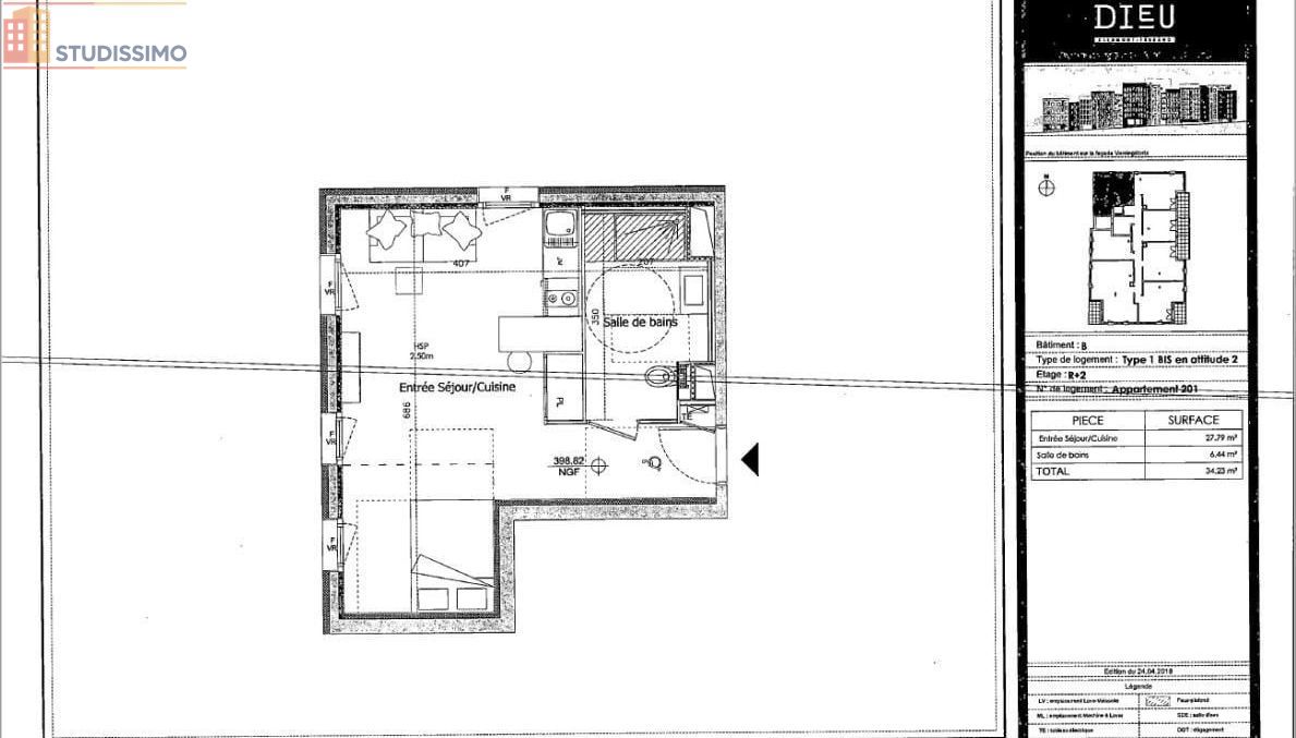 Studio 34m² Clermont-Ferrand 63000 - Photo 1