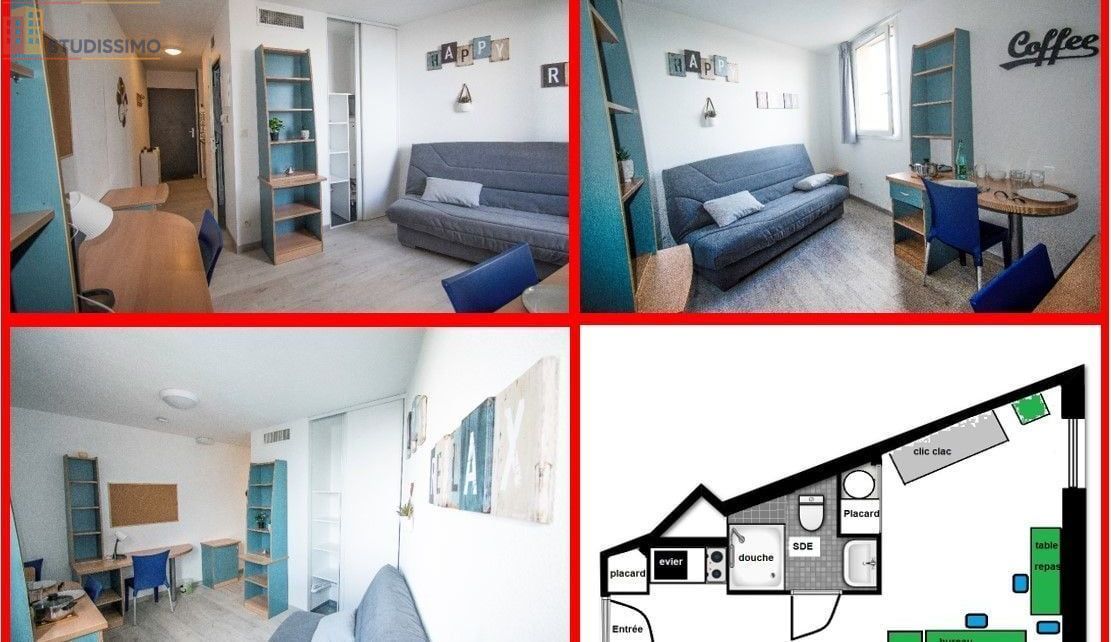 Studio meublé 19m² Clermont-Ferrand 63000 - Étage élevé, lumineux - Photo 2