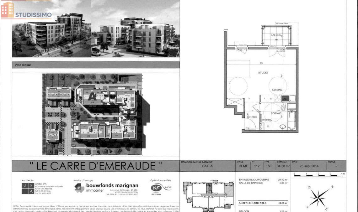 Studio 34m² Oberhausbergen - DPE B - Photo 1