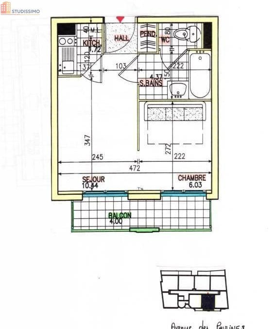 Studio 23m² Clermont-Ferrand 63000 - Étage 2/4 - Photo 2