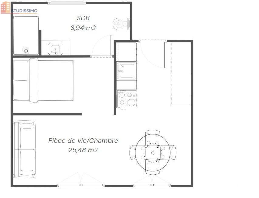 Studio 29m² Morlaix - 1er étage, lumineux - Photo 2