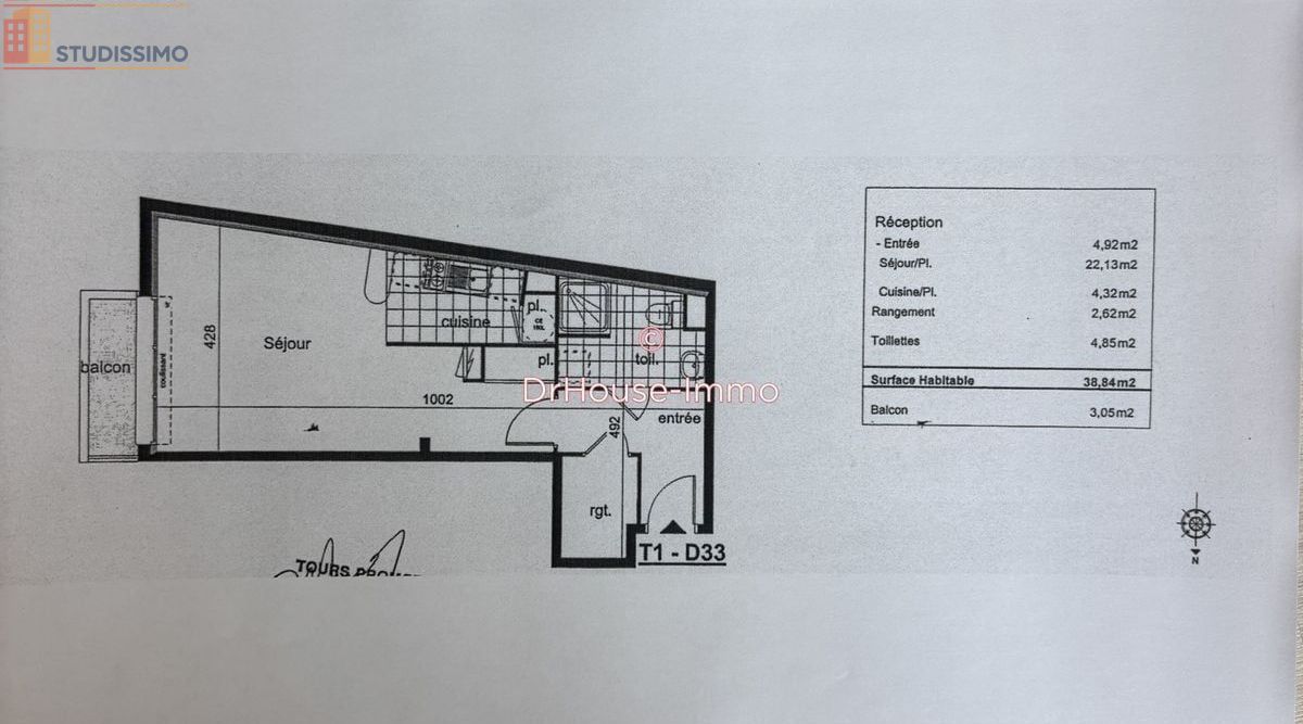Studio 38m² Tours 37000 - Photo 1