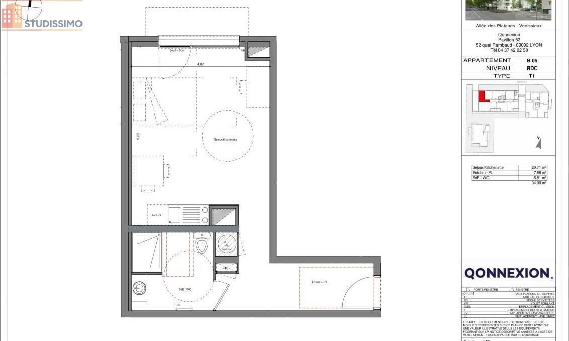 Studio 34m² Vénissieux 69200 - DPE B - Photo 1
