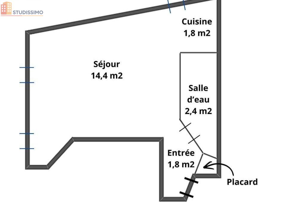 Studio 21m² Tours centre - 2e étage, lumineux - Photo 1