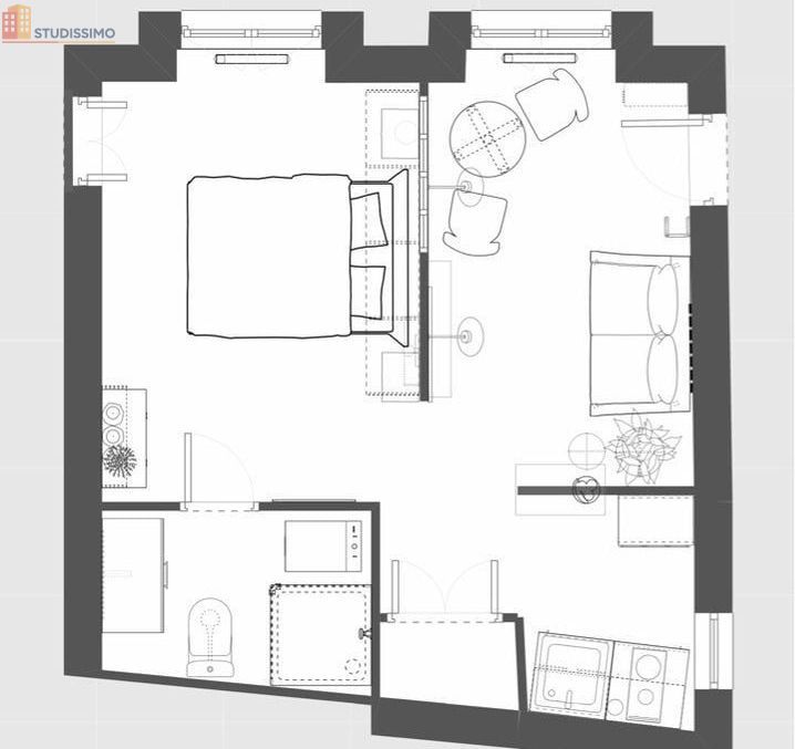 Studio meublé 21m² Paris 7e - Rénové, sur cour arborée - Photo 1