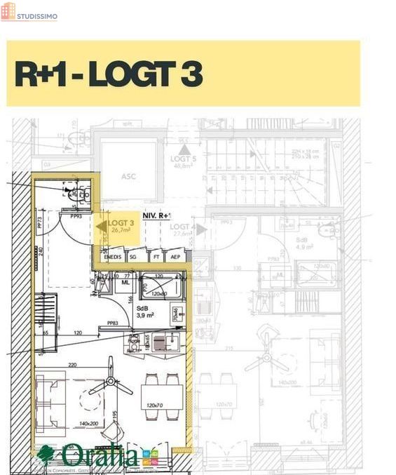 Studio meublé 26m² Tarare - Meublé, DPE C - Photo 2