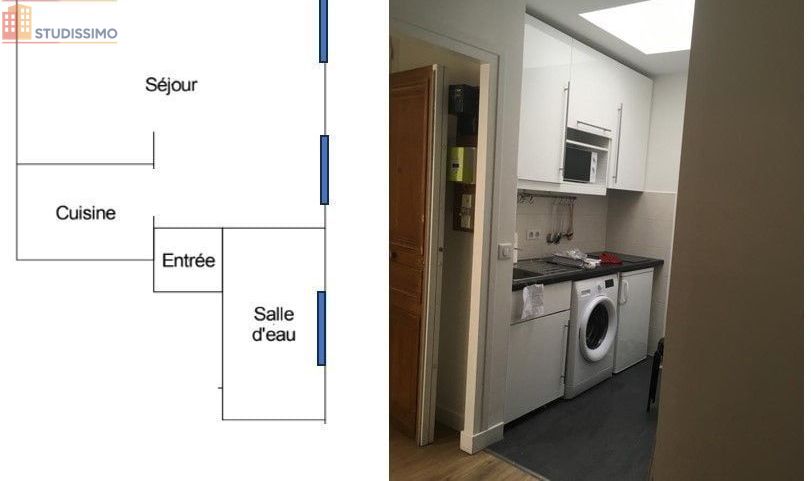 Studio meublé 28m² Paris 17e - Bel appartement, lumineux - Photo 2