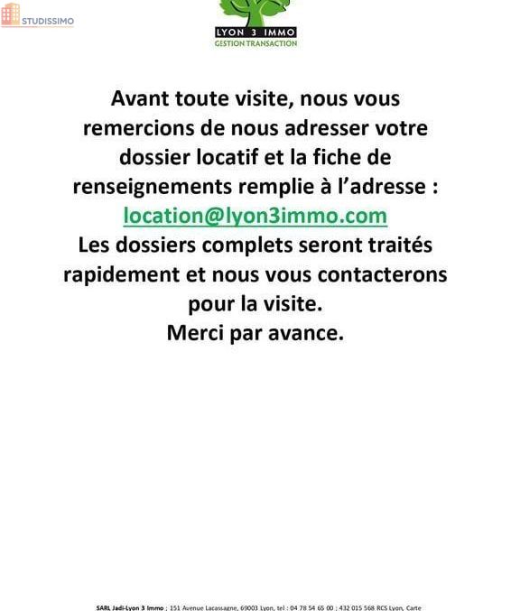 Studio meublé 29m² Lyon 3e - Meublé, 2e étage - Photo 8