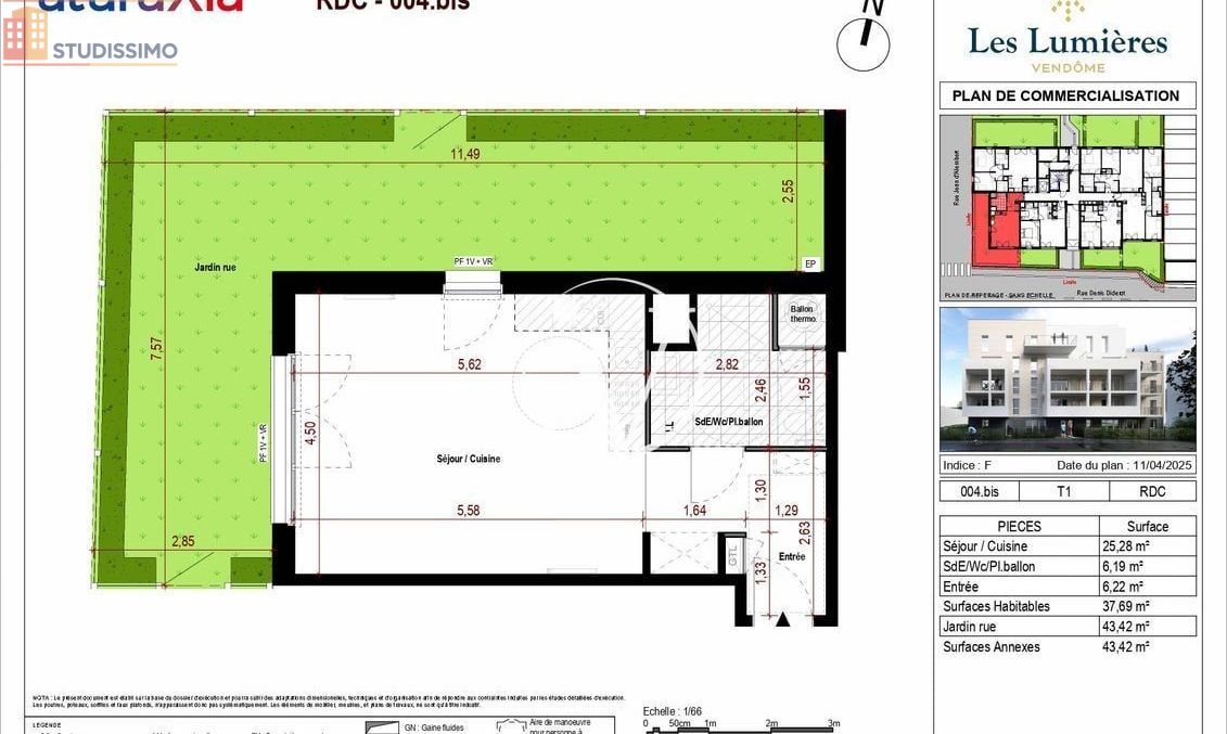 Studio 38m² Vendôme - Lumineux - Photo 1