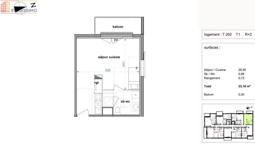 Studio 33m² Maromme - Lumineux, 2e étage - Photo 4