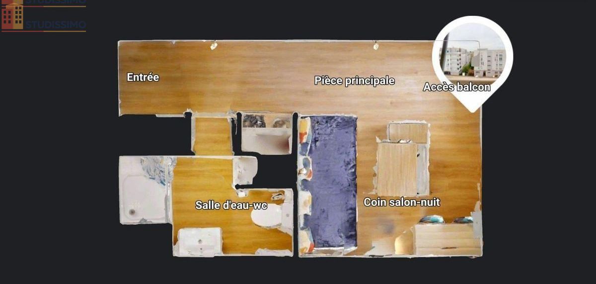 Studio meublé 18m² Bron - Étage élevé, lumineux - Photo 1