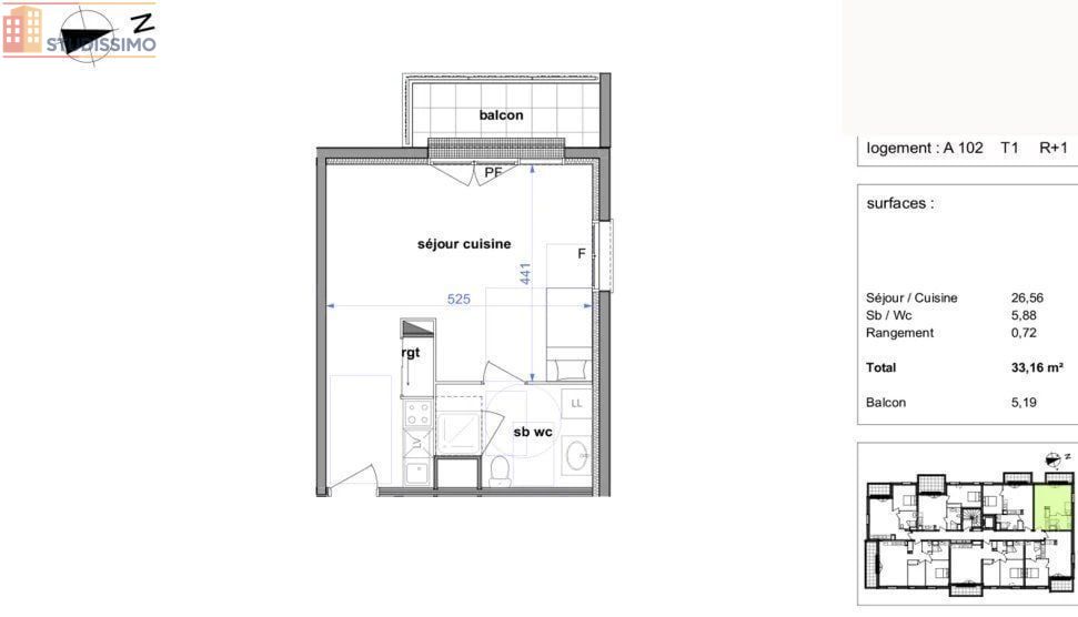 Studio 33m² Maromme - Lumineux, 1er étage - Photo 2