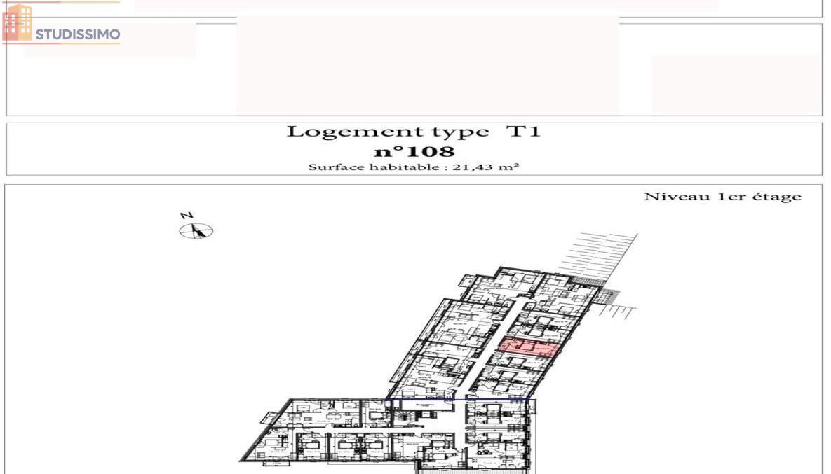 Studio 21m² Rouen 76000 - Photo 1