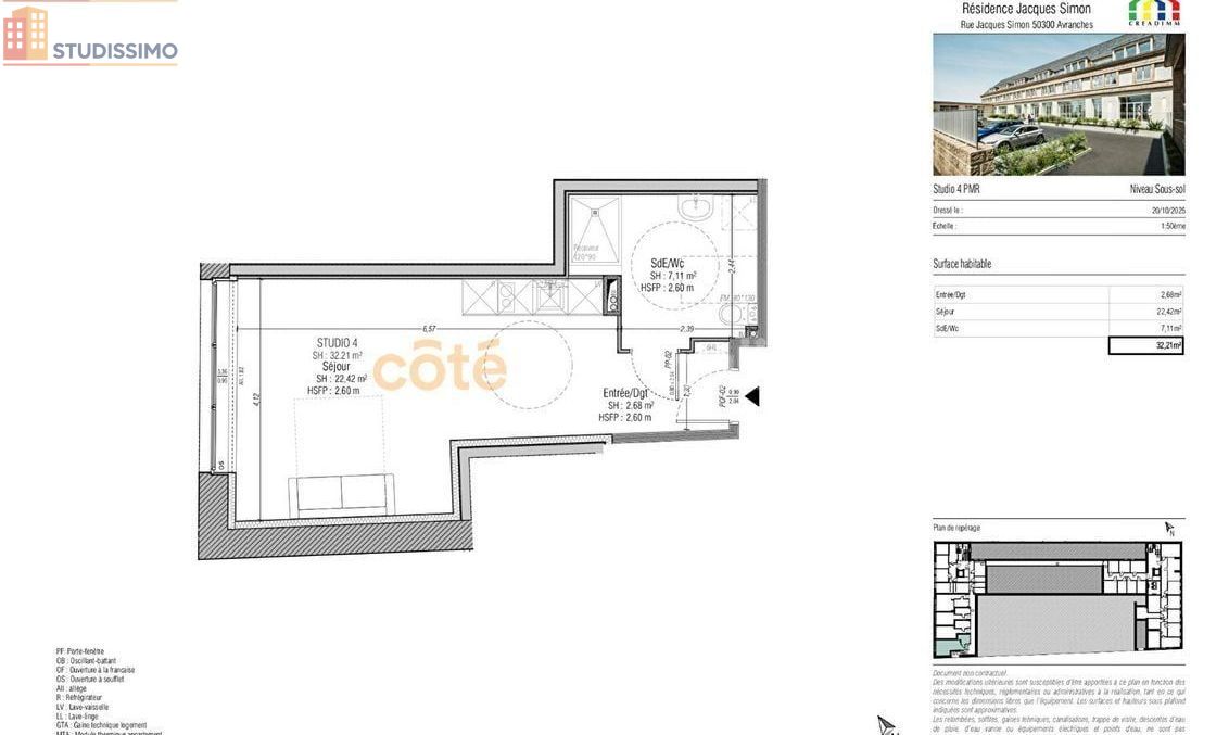 Studio 32m² Avranches - lumineux, proche centre - Photo 1