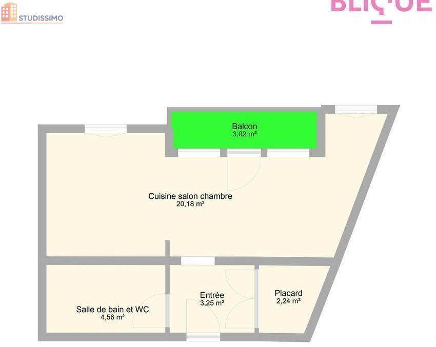 Studio 29m² Vandoeuvre-lès-Nancy - 2e étage, DPE D - Photo 3