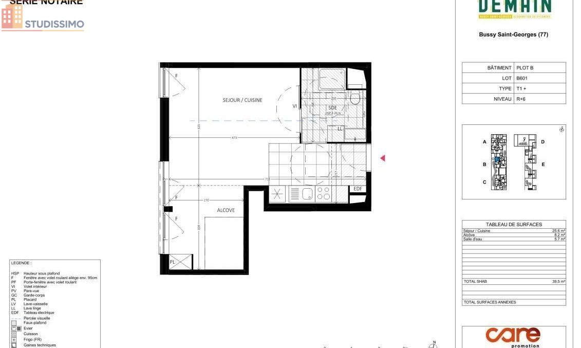 Studio 39m² Bussy-Saint-Georges - Lumineux - Photo 2