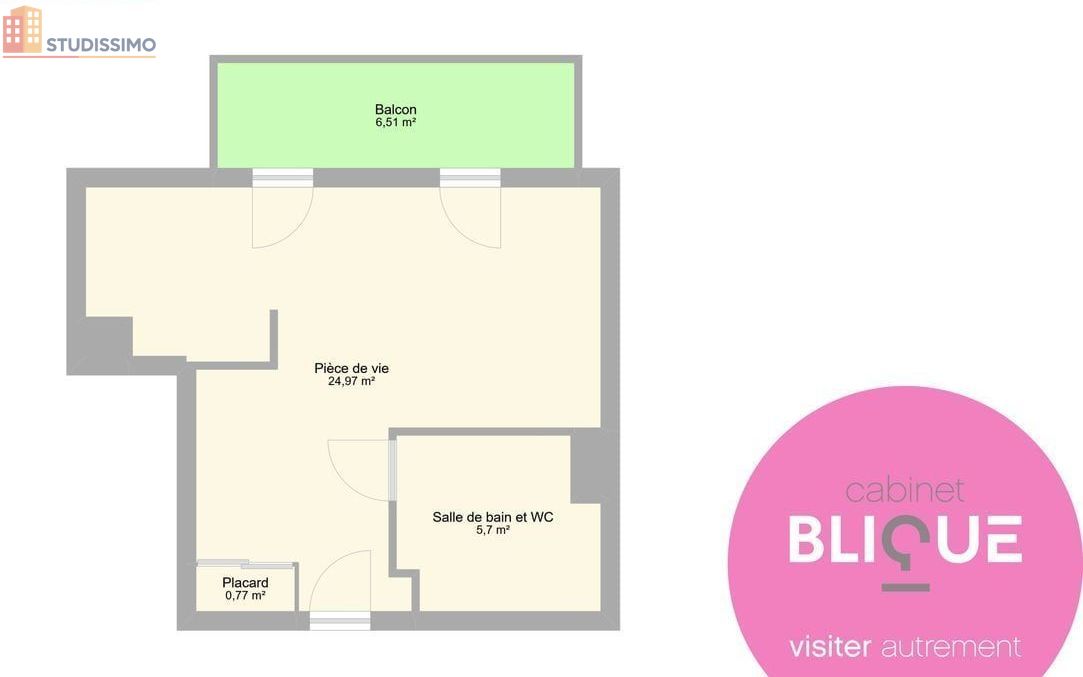 Studio 32m² Tomblaine - DPE C, 1er étage - Photo 3