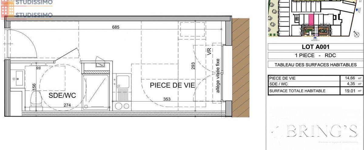 Studio 19m² Vandoeuvre-lès-Nancy - Aucun caractère mentionné - Photo 1