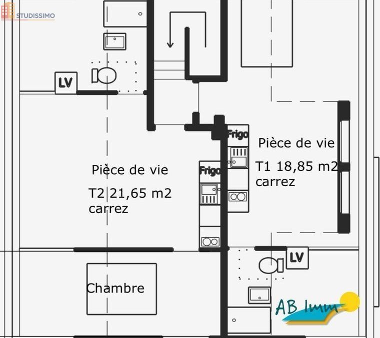 Studio 19m² Caudan - 2e étage, DPE E - Photo 2