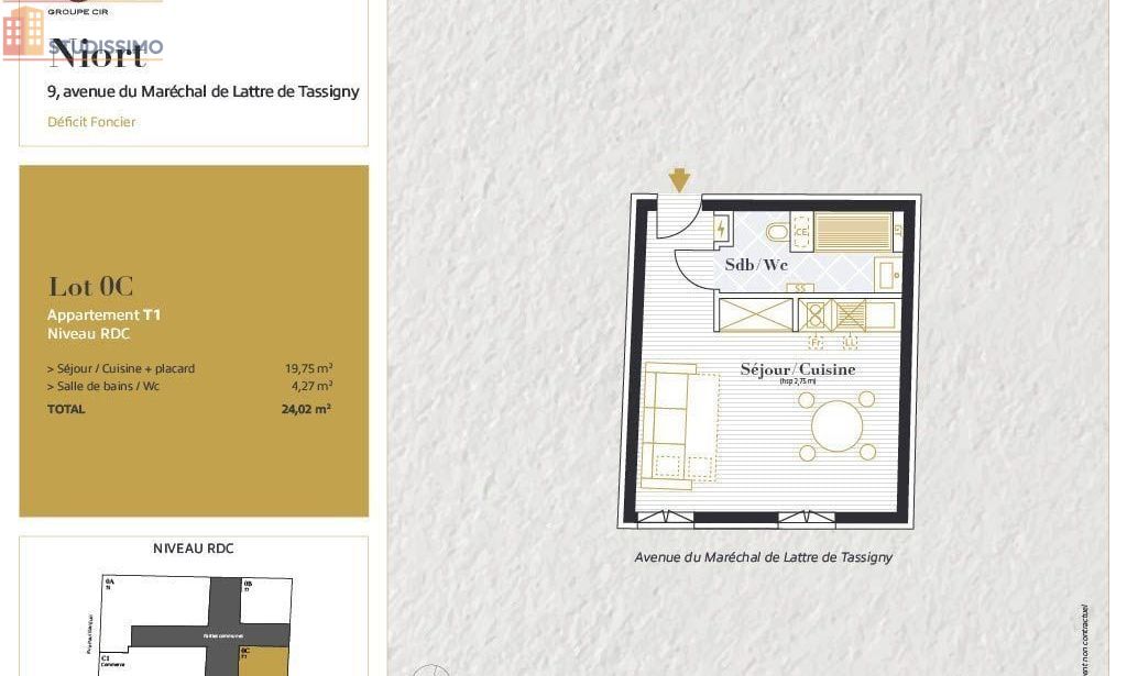 Studio 23m² Niort - - Photo 1