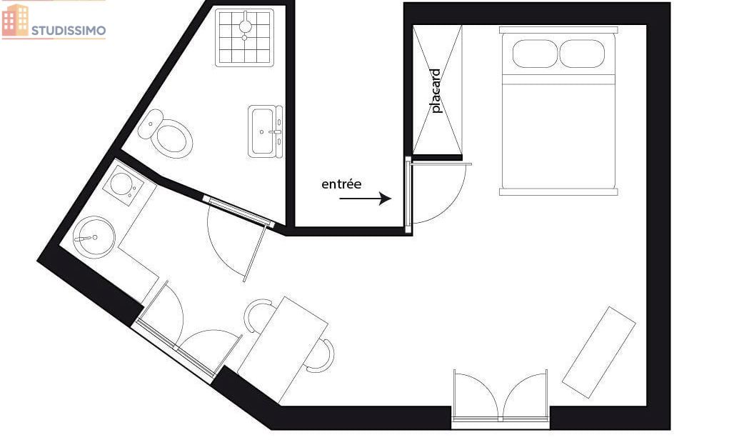 Studio meublé 23m² Niort centre - Meublé, lumineux - Photo 1