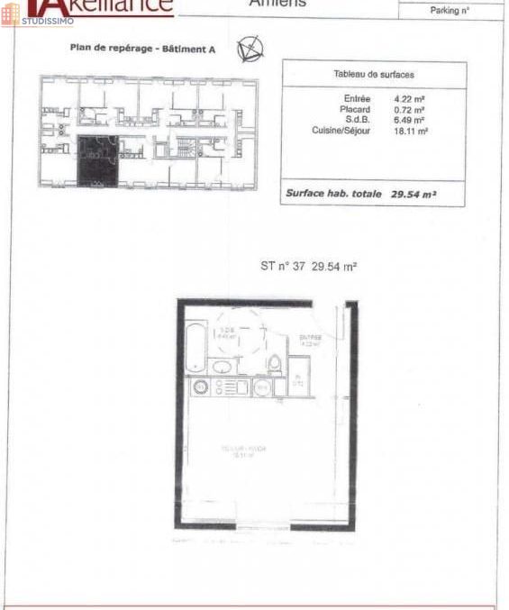 Studio meublé 29m² Amiens - Lumineux, dernier étage - Photo 1