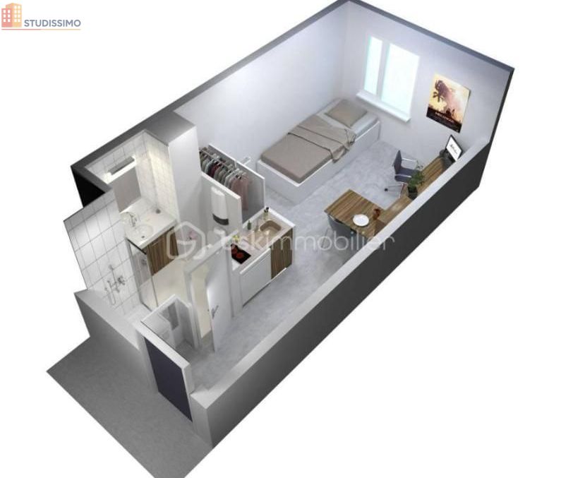 Studio 18m² Clermont-Ferrand 63000 - Étage 2/6, DPE C - Photo 1