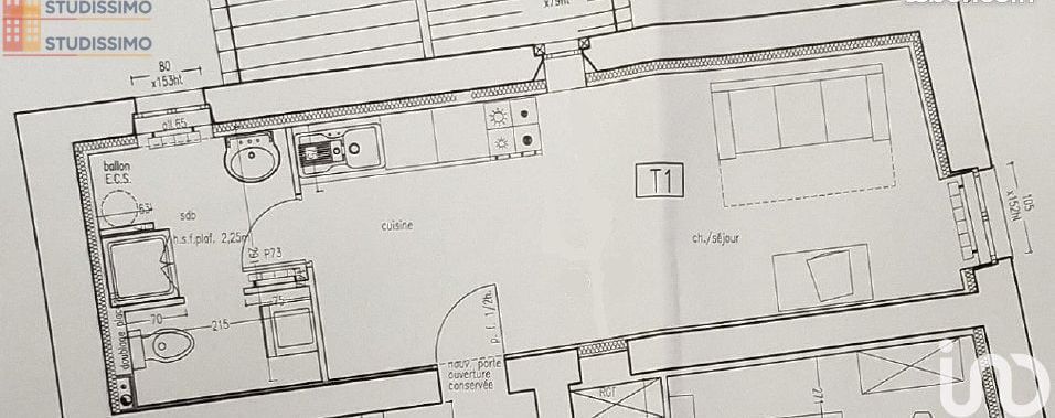 Studio 28m² Issoire - Étage élevé, DPE D - Photo 1