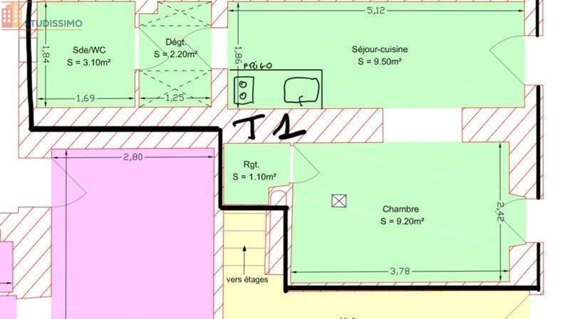 Studio 24m² Toulon 83200 - Exterieur, cave - Photo 1