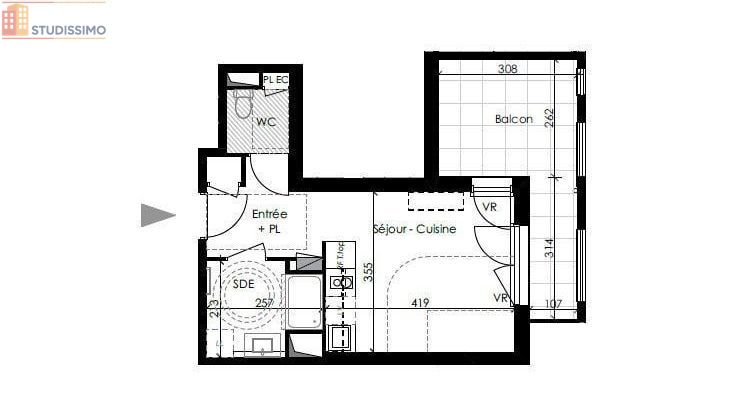 Studio 27m² Le Pontet - DPE B, 2e étage - Photo 3