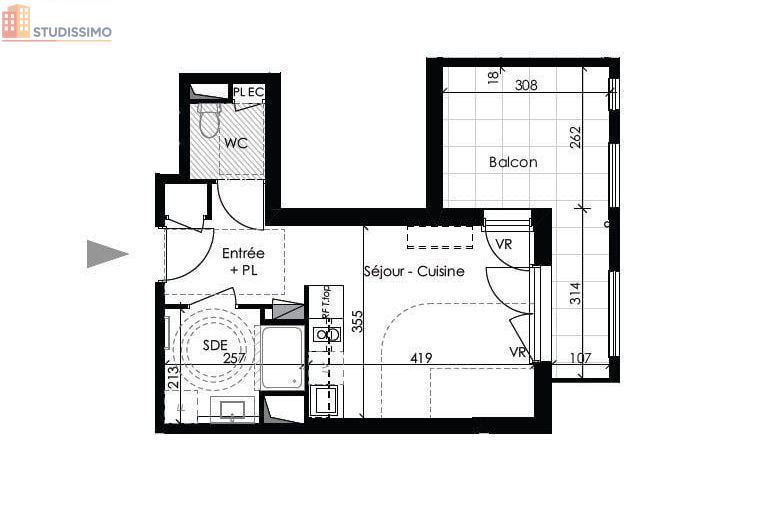Studio 27m² Le Pontet - DPE B, 1er étage - Photo 5