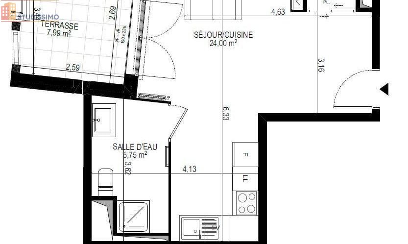 Studio 29m² Monteux - DPE B, 1er étage - Photo 7