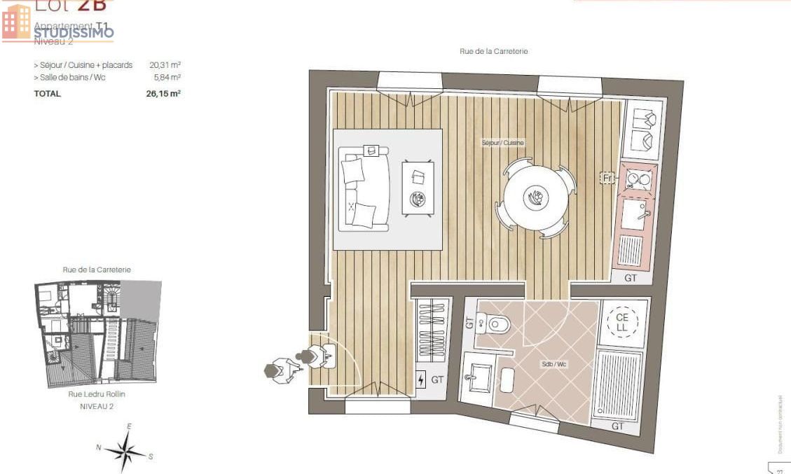 Studio 26m² Avignon - Aucun caractère mentionné - Photo 5