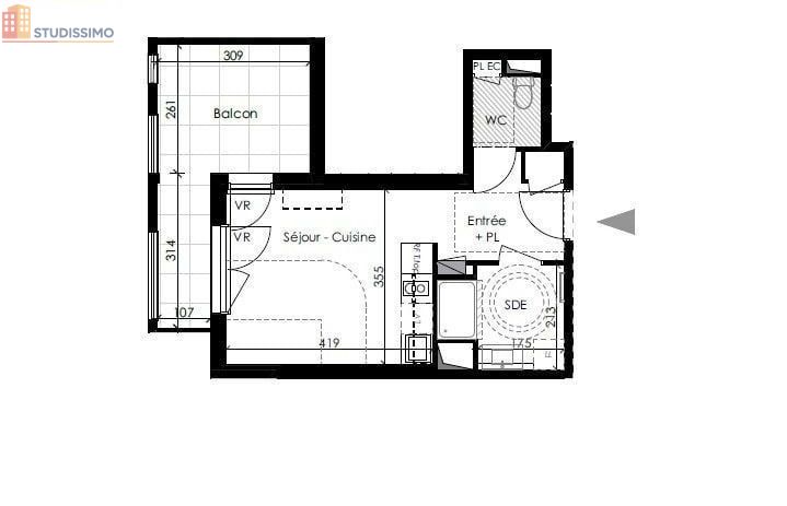 Studio 27m² Le Pontet - DPE B - Photo 11