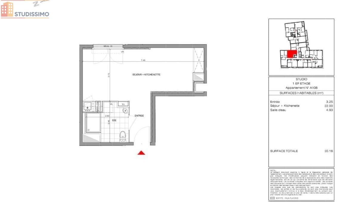 Studio 30m² Colombes - DPE C - Photo 1