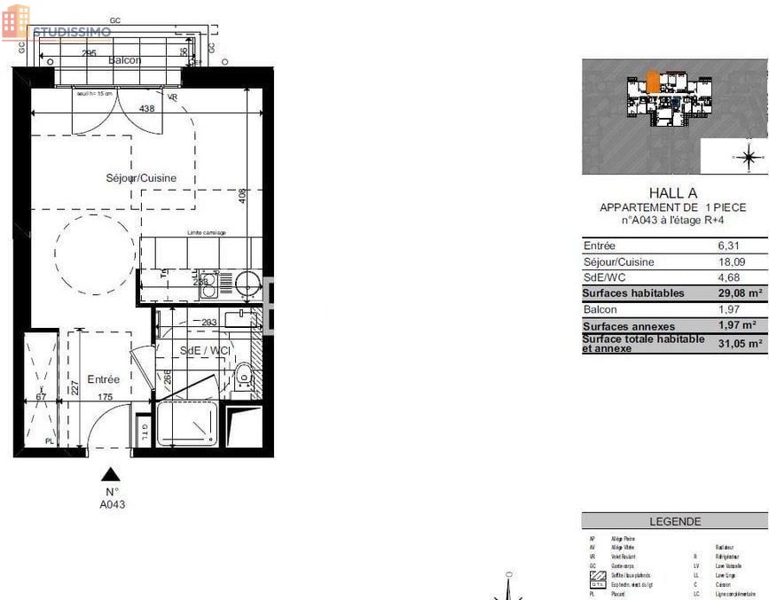 Studio 29m² Courbevoie 92400 - Photo 5