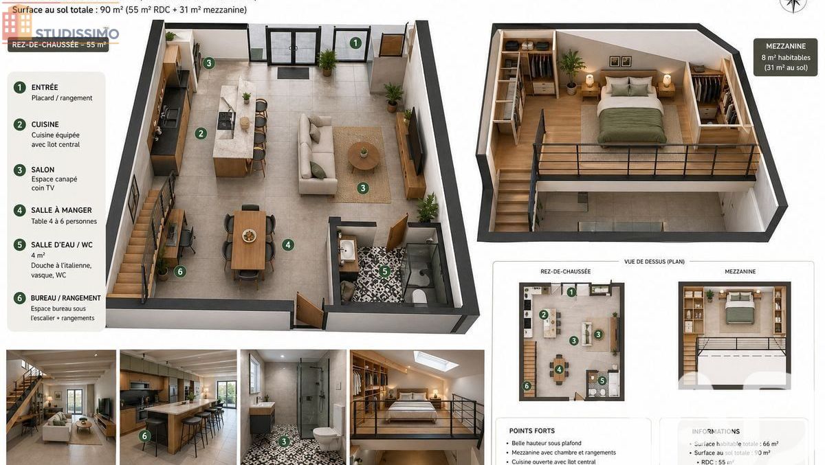 Studio 66m² Pouzauges - Lumineux, DPE B - Photo 8